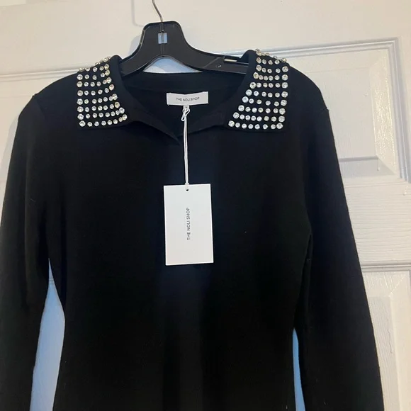 Noli Shop Crystal Polo Sweater - New With Tags - Picture 2 of 7